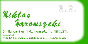 miklos haromszeki business card